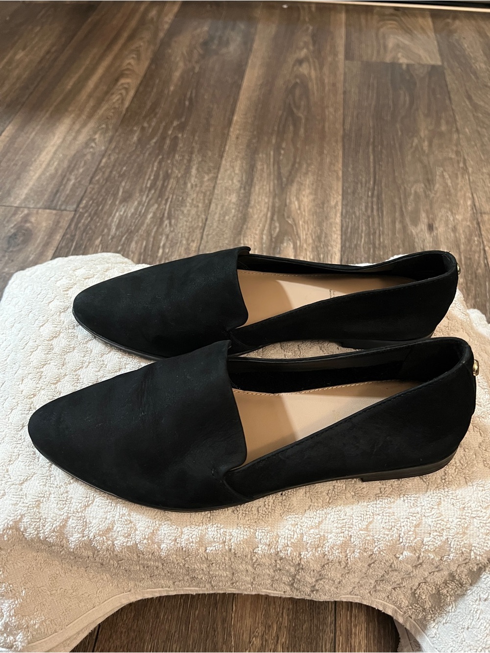 Aldo Black Suede Pointed-Toe Slip-On Loafers